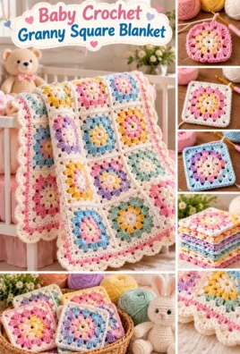 Baby Crochet Granny Square Blanket
