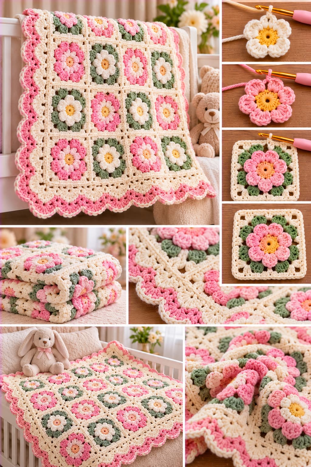 Baby Crochet Receiving Blanket