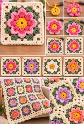 Crochet Flower Granny Square Pattern
