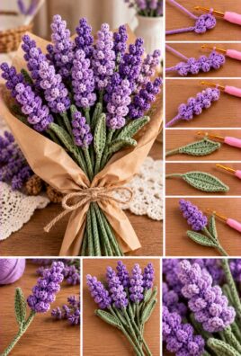 Crochet Lavender Flower Bundle