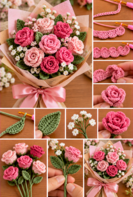 Crochet Mini Rose Bouquet