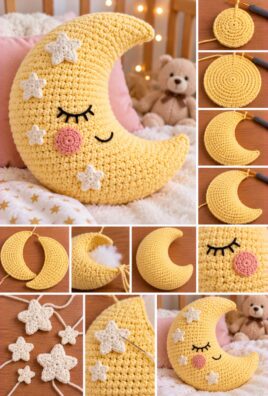 Crochet Moon Pillow