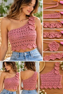 Crochet One-Shoulder Top