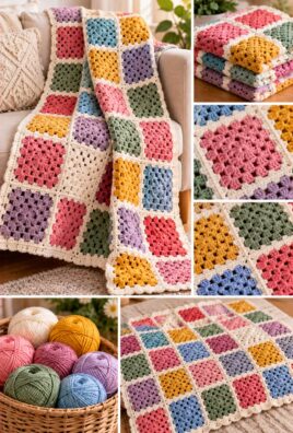 Crochet Solid Granny Square Blanket
