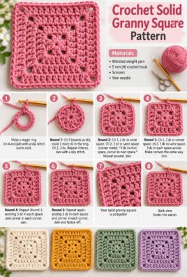 Crochet Solid Granny Square Pattern