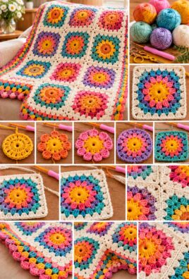 Crochet Sunburst Granny Square Pattern