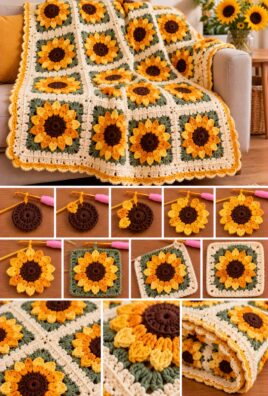 Crochet Sunflower Blanket