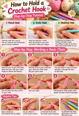 How to Hold a Crochet Hook