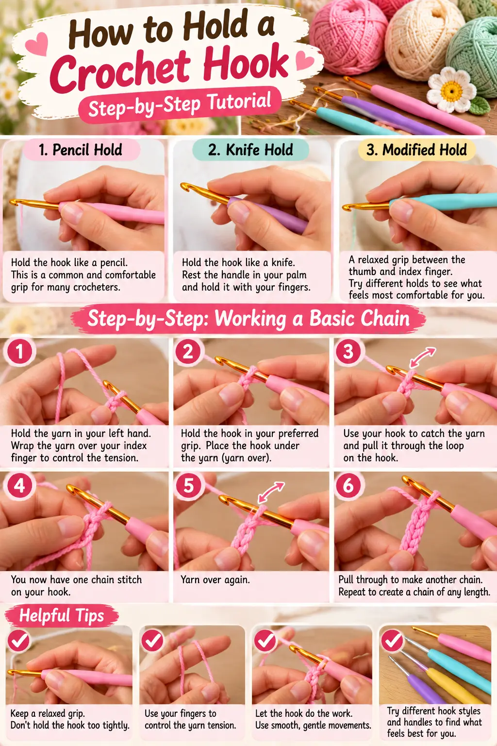 How to Hold a Crochet Hook