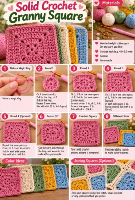 Solid Crochet Granny Square